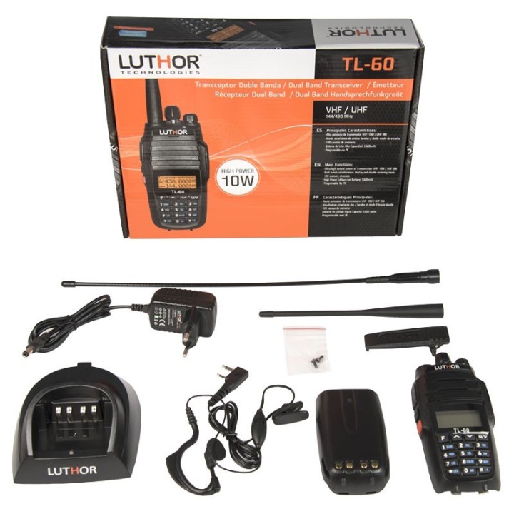 LUTHOR TL-60 WALKIE DOBLE BANDA 144/146 VHF-430/440 UHF, 10 WATTS