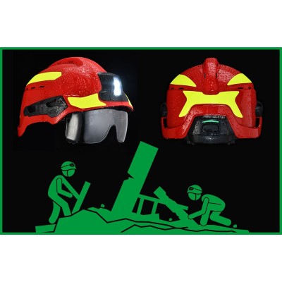 CASCO GALLET F2XR AMARILLO FLUOR BASICO CON GAFAS RESPONDER