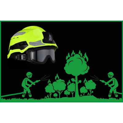 CASCO GALLET F2XR AMARILLO FLUOR BASICO CON GAFAS RESPONDER